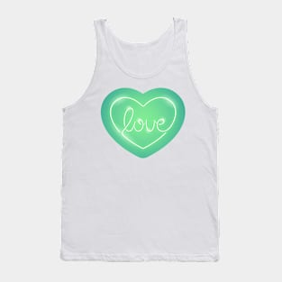 Love Neon Sign Green Tank Top